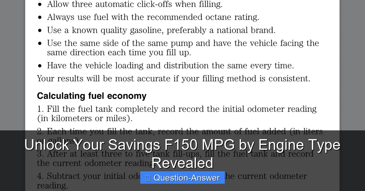 Unlock Your Savings F150 MPG by Engine Type Revealed