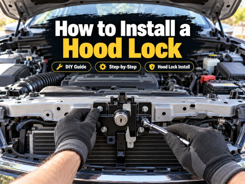 How to install a hood lock safely and check the latch properly