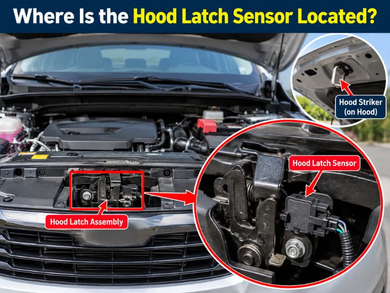 Where Is the Hood Latch Sensor Located?