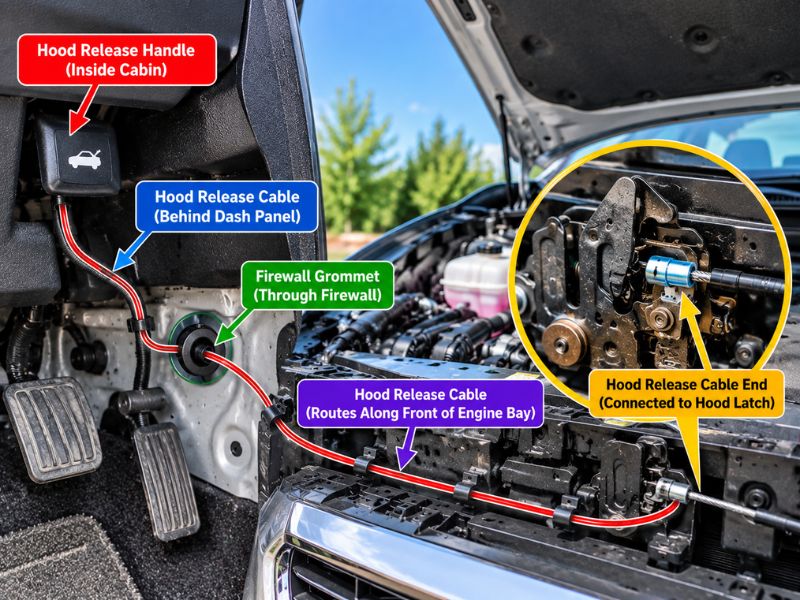 Where Is the Hood Release Cable Located?